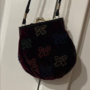 Vintage ✨Elegant Velvet Beaded mini Bag - Multicolor Bows